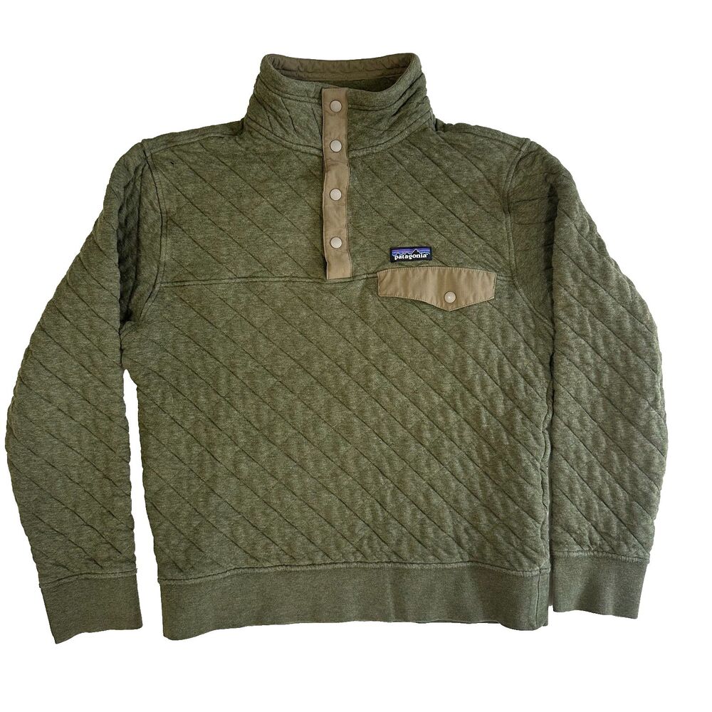 Patagonia Organic Cotton Quilt Snap-T Pullover Men's Size S Small Green - Picture 1 of 16